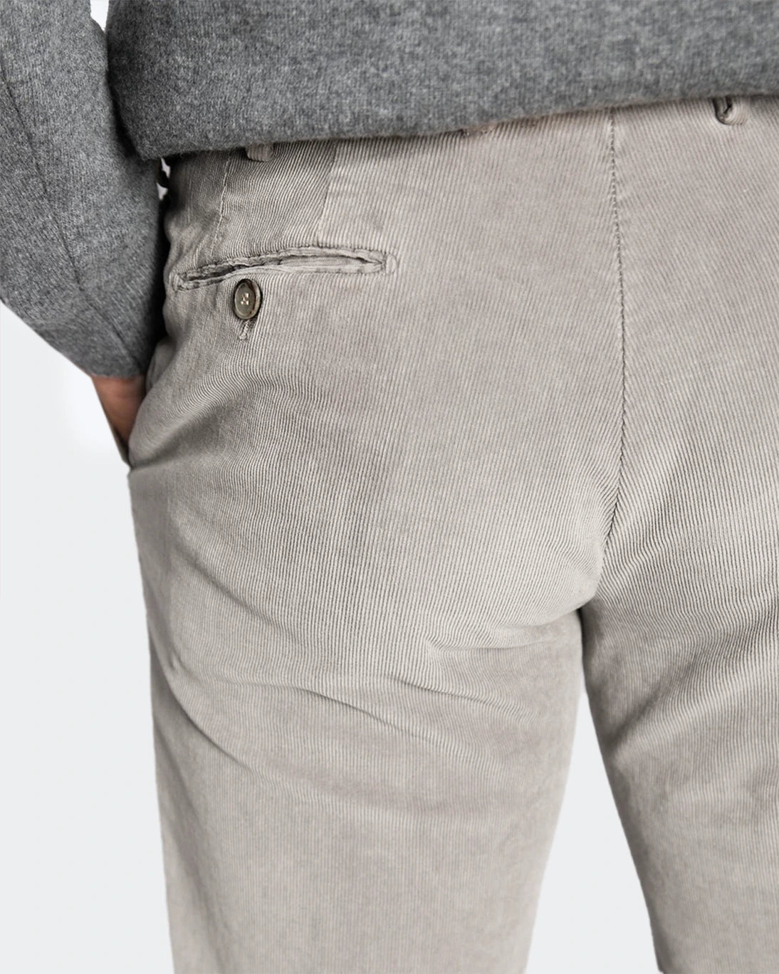 PANTALÓN CHINO DE PANA GRIS CLARO SANTANIELLO