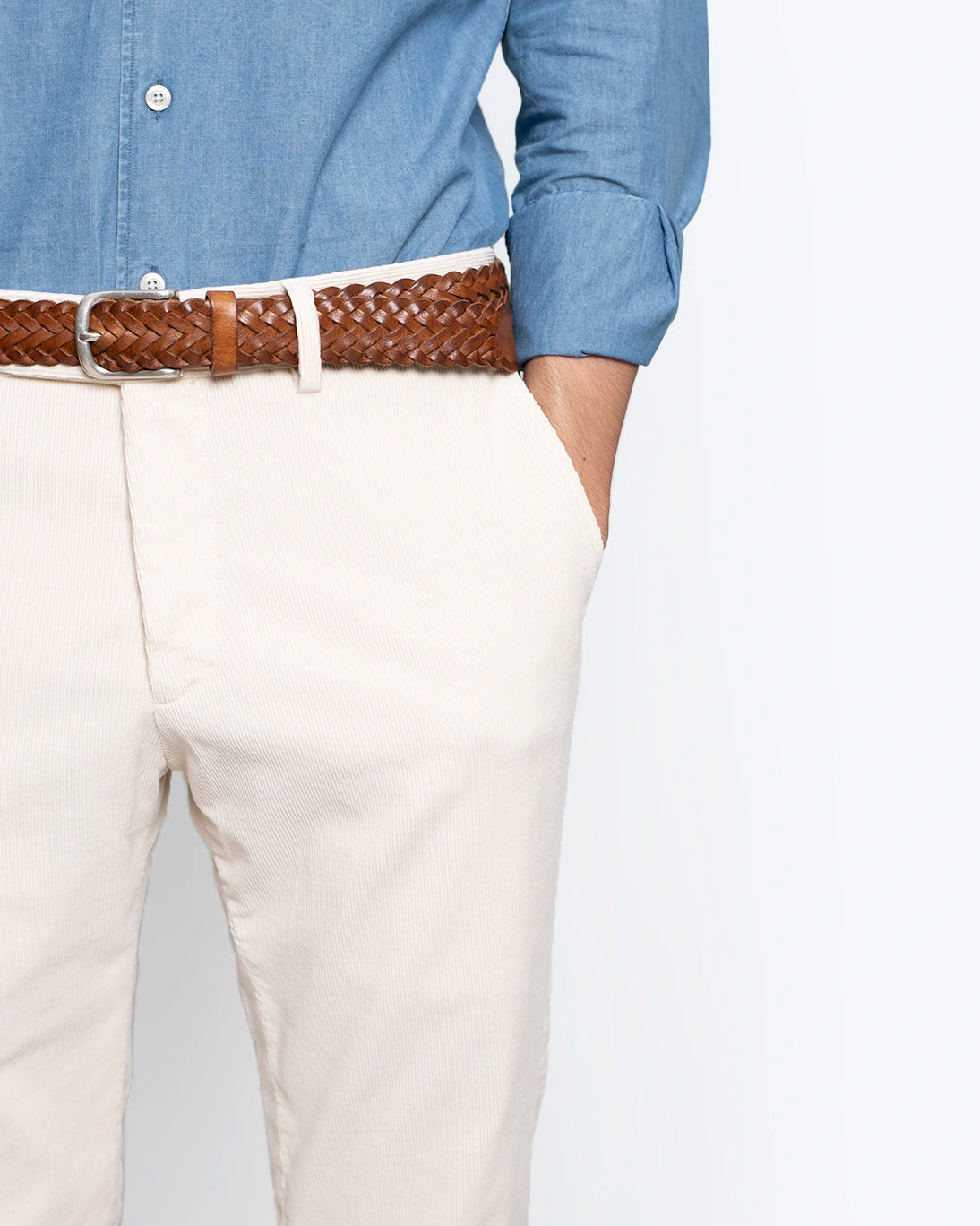 PANTALÓN CHINO DE PANA CRUDO BREUER