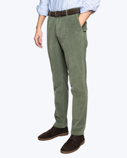 PANTALÓN CHINO DE PANA CON PINZA VERDE L.B.M. 1911