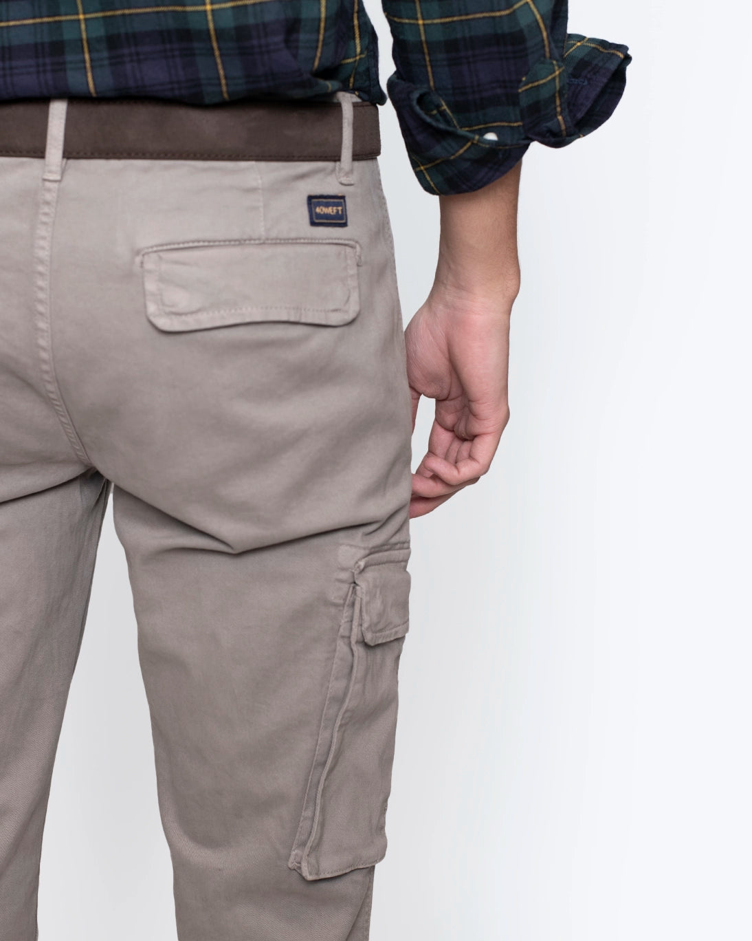 PANTALÓN CHINO CARGO GRIS 40WEFT