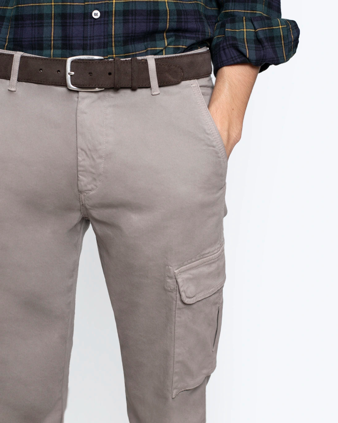 PANTALÓN CHINO CARGO GRIS 40WEFT