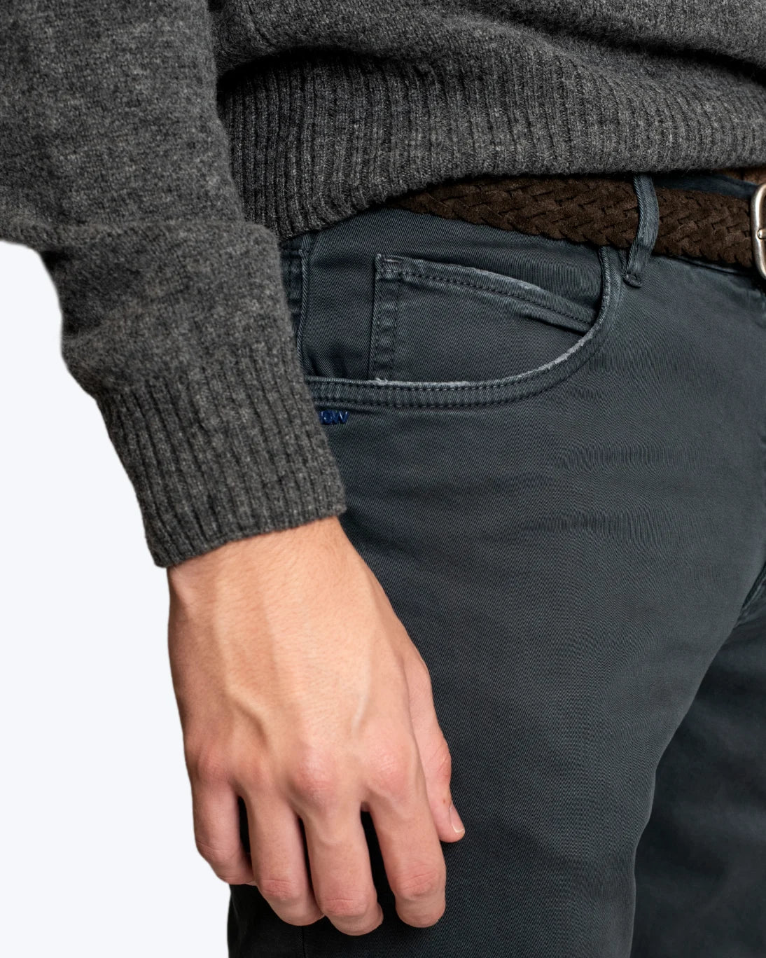 PANTALÓN 5 BOLSILLOS AZUL GRÍSACEO 40WEFT