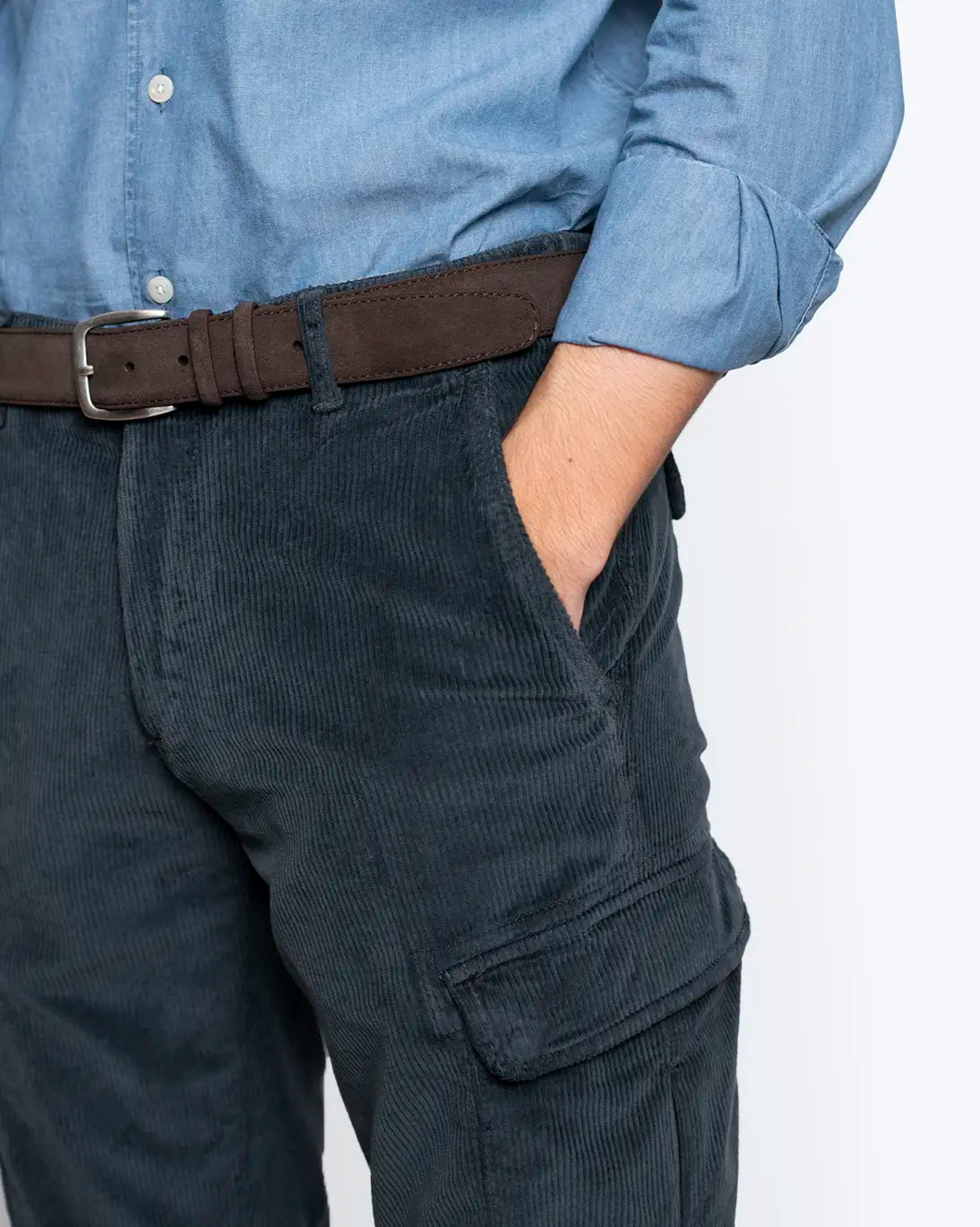 PANTALÓN CHINO CARGO DE PANA 40WEFT