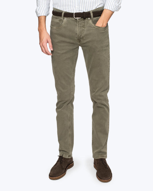 PANTALÓN 5 BOLSILLOS VERDE ARNE PIPE MAC JEANS