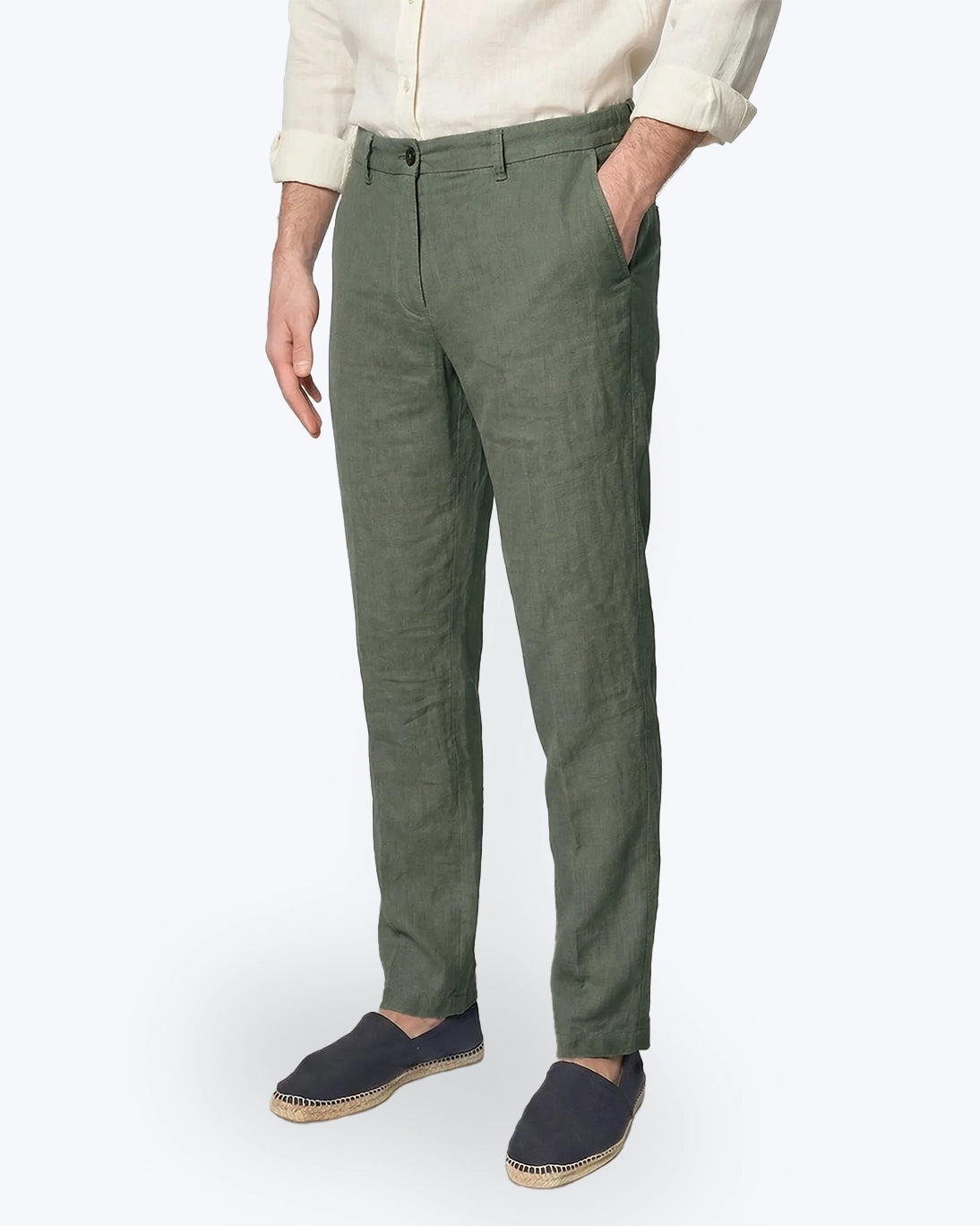 PANTALÓN CHINO VERDE ALGODÓN LIGERO TWAY