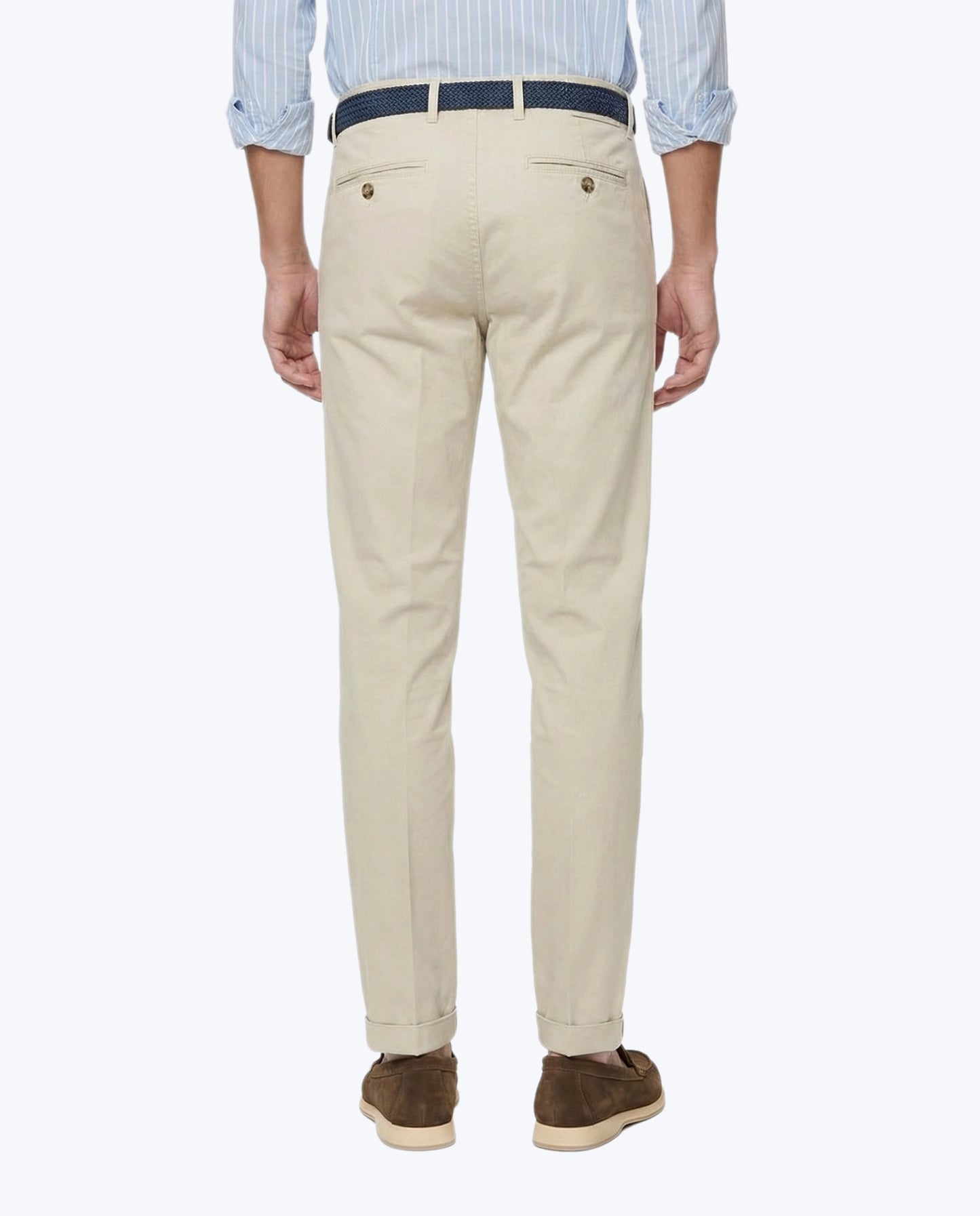PANTALÓN CHINO CON VUELTA BEIGE MUCHA RE-HASH