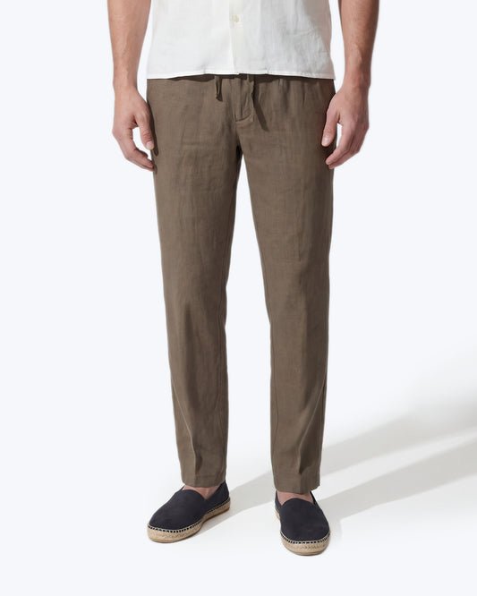 PANTALÓN CHINO DE LINO VERDE KAKI ALTEA