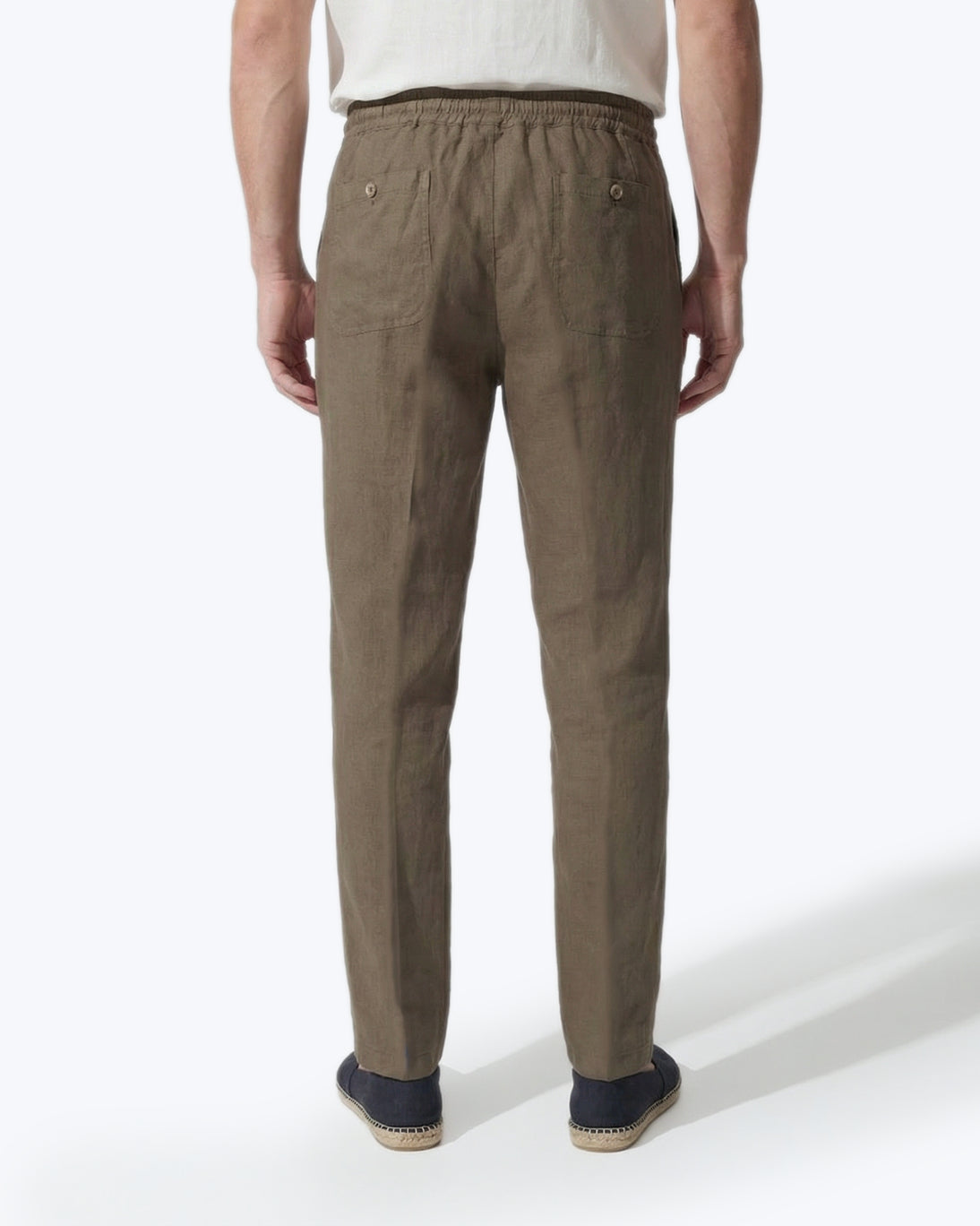 PANTALÓN CHINO DE LINO VERDE KAKI ALTEA