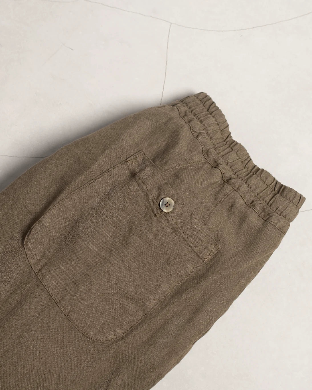PANTALÓN CHINO DE LINO VERDE KAKI ALTEA