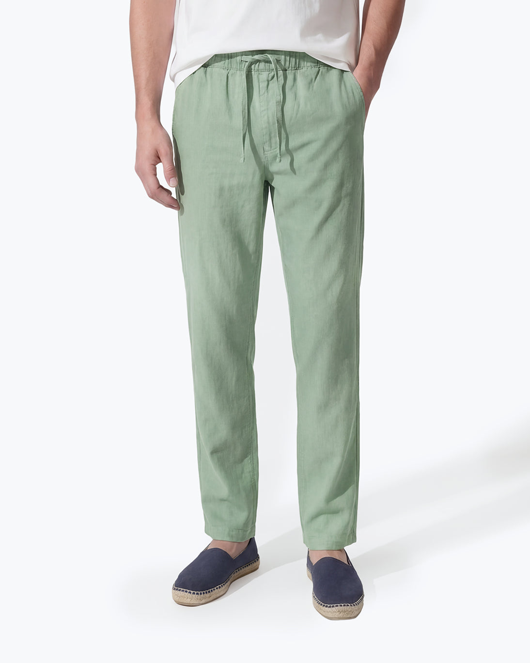 PANTALÓN CHINO DE LINO VERDE ALTEA