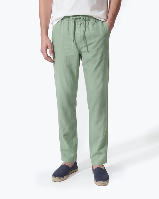 PANTALÓN CHINO DE LINO VERDE ALTEA