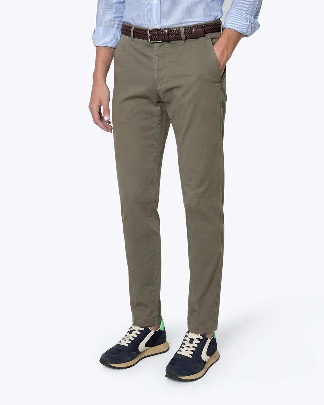 PANTALÓN CHINO GABARDINA VERDE OSCURO 40WEFT