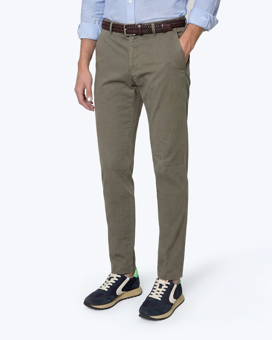 PANTALÓN CHINO GABARDINA VERDE OSCURO 40WEFT