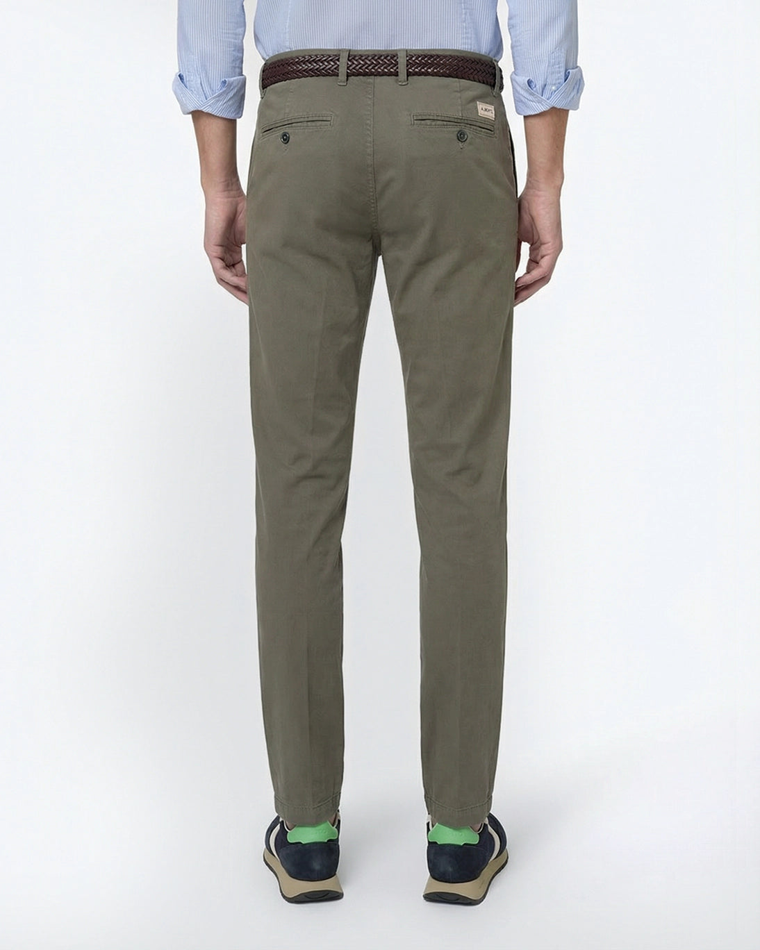 PANTALÓN CHINO GABARDINA VERDE OSCURO 40WEFT