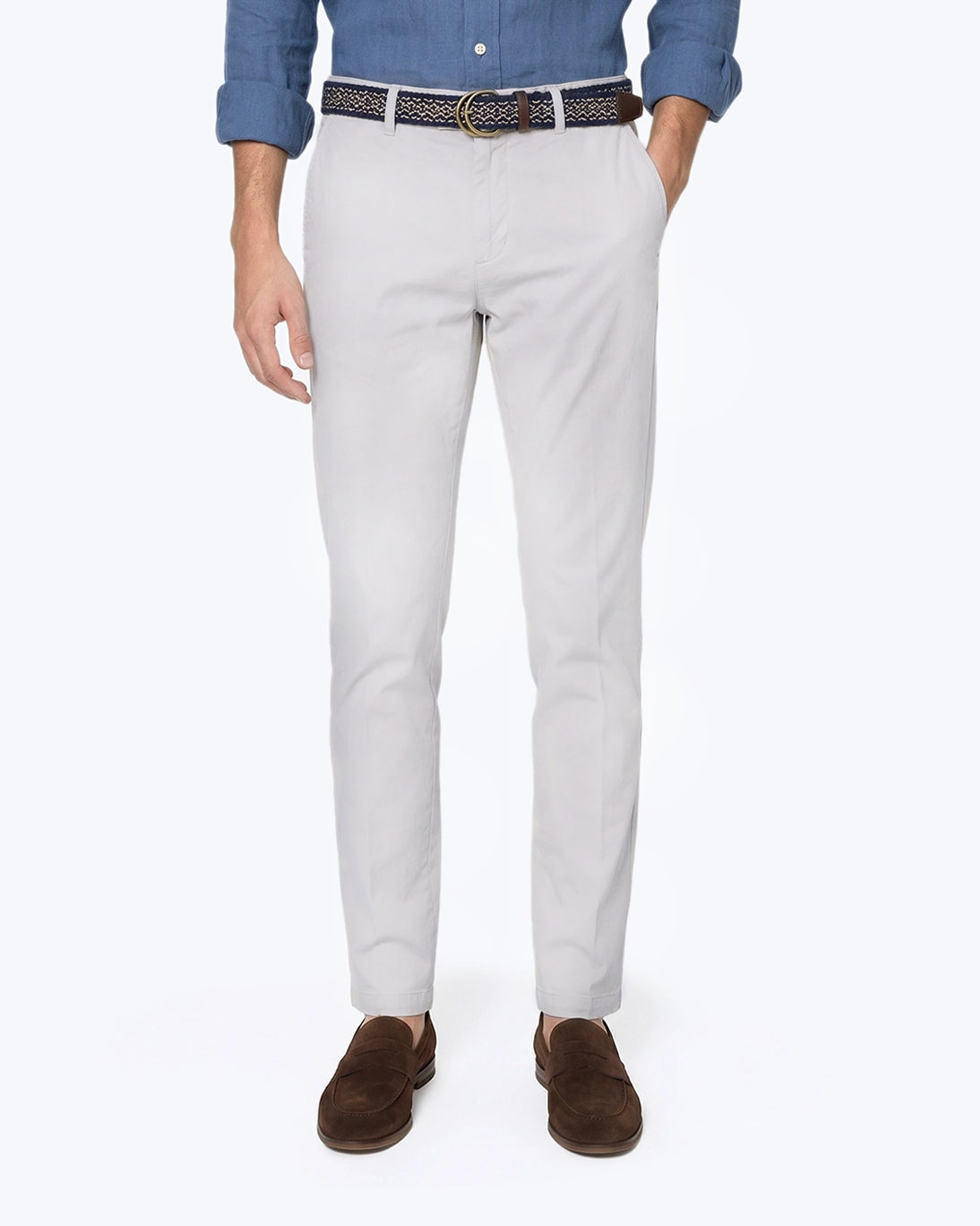 PANTALÓN CHINO GABARDINA GRIS CLARO 40WEFT