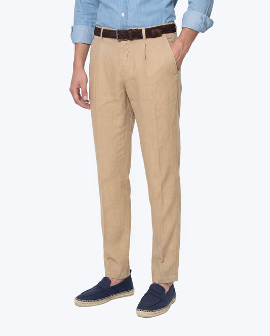 PANTALÓN DE LINO TOSTADO JOGGER AT.P.CO