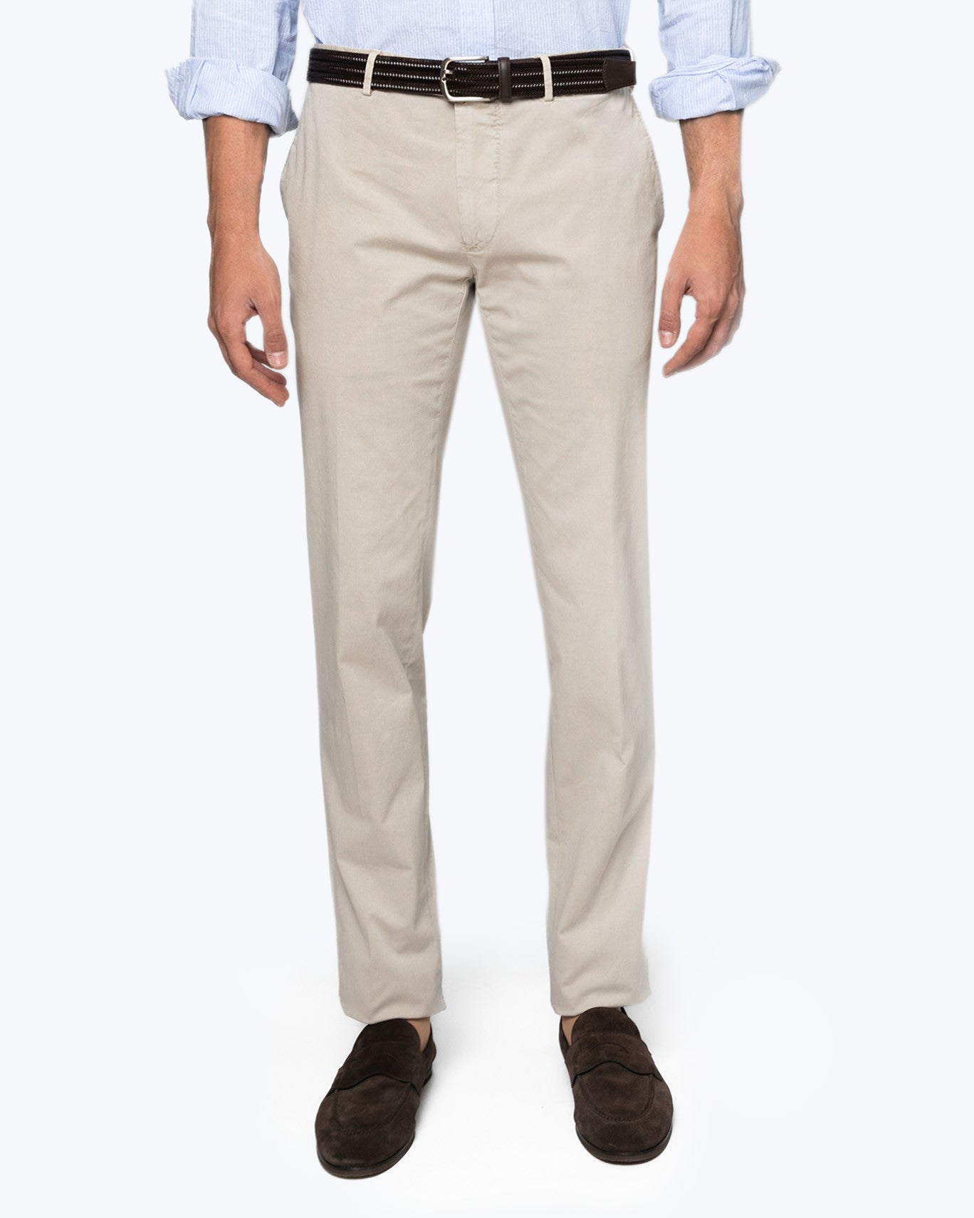 PANTALÓN CHINO GABARDINA GRIS CLARO SANTANIELLO