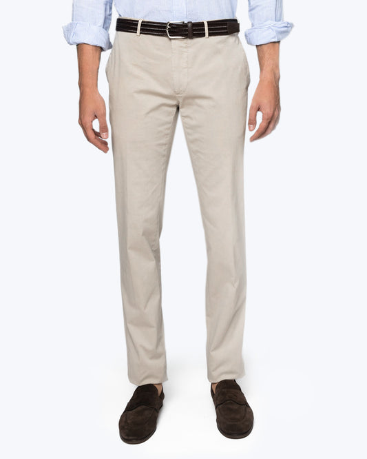 PANTALÓN CHINO GABARDINA GRIS CLARO SANTANIELLO