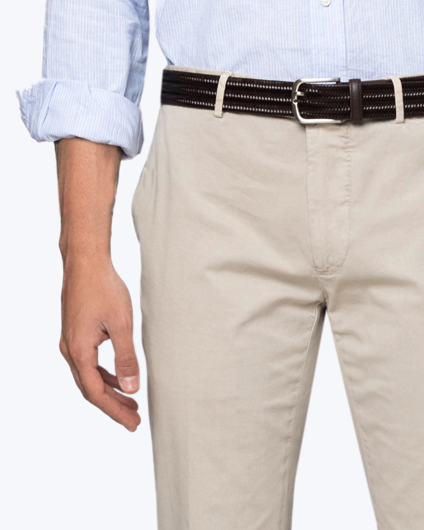 PANTALÓN CHINO GABARDINA GRIS CLARO SANTANIELLO