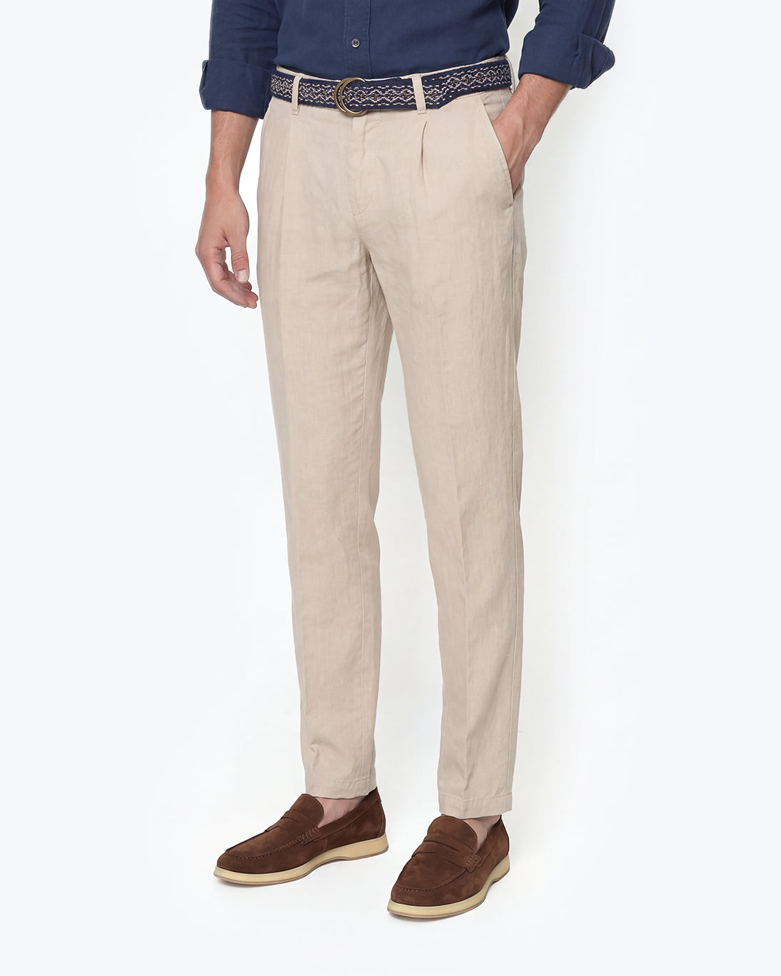 PANTALÓN DE LINO BEIGE JOGGER AT.P.CO