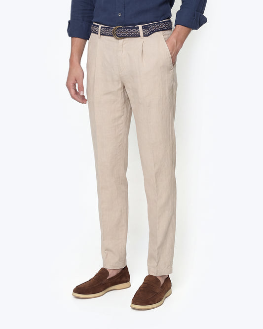 PANTALÓN DE LINO BEIGE JOGGER AT.P.CO