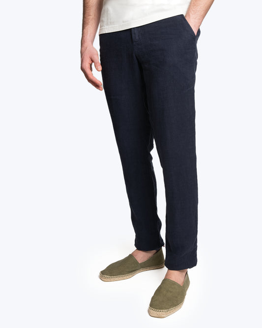 PANTALÓN CHINO DE LINO AZUL CALA 1789