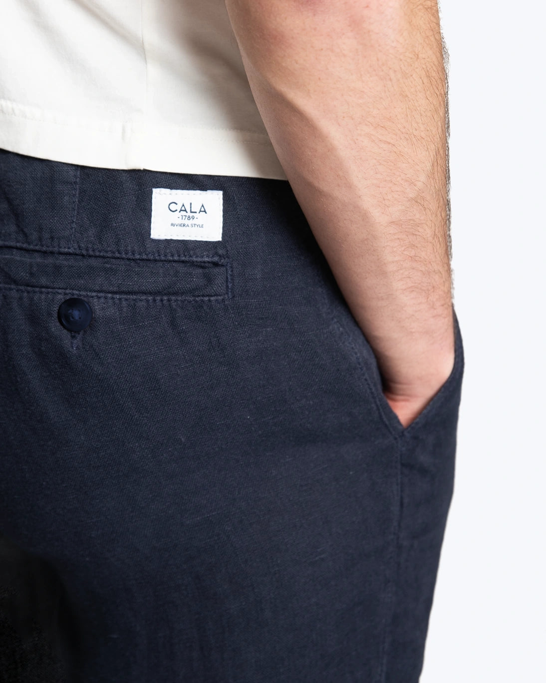 PANTALÓN CHINO DE LINO AZUL CALA 1789
