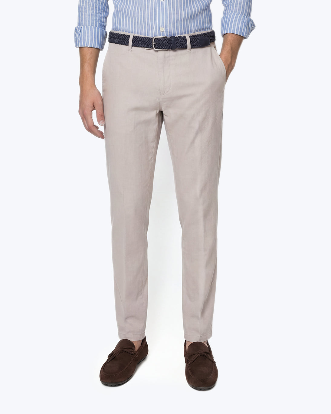 PANTALÓN CHINO GABARDINA GRIS SANTANIELLO
