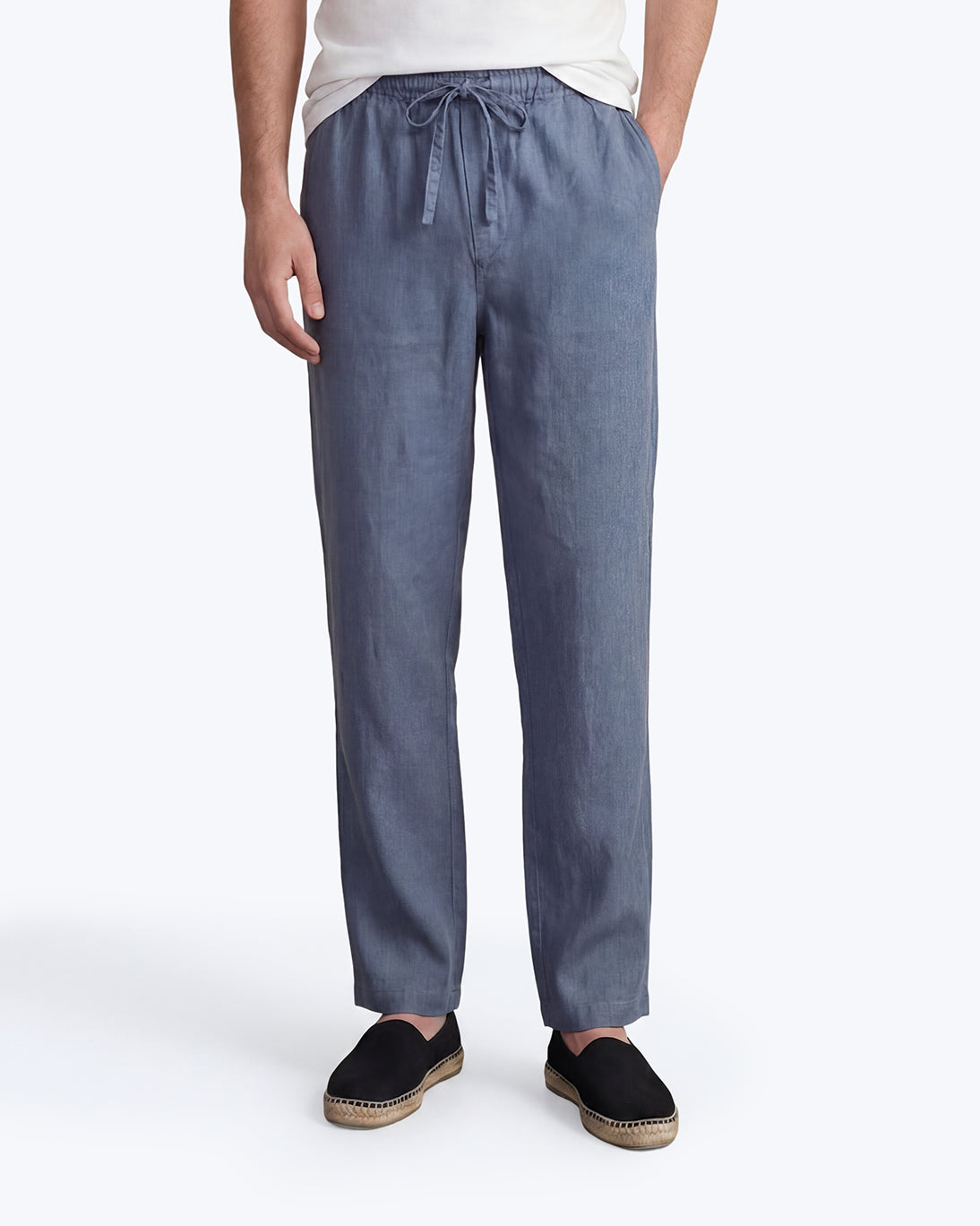 PANTALÓN  DE LINO AZUL TWAY