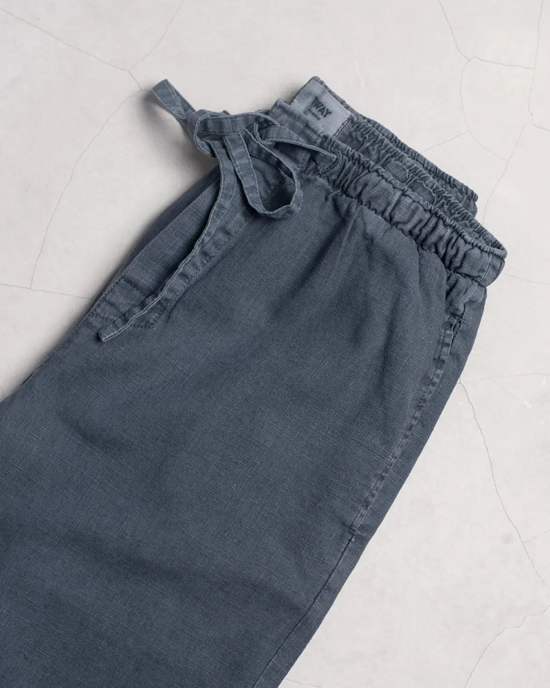 PANTALÓN DE LINO AZUL GRISÁCEO TWAY