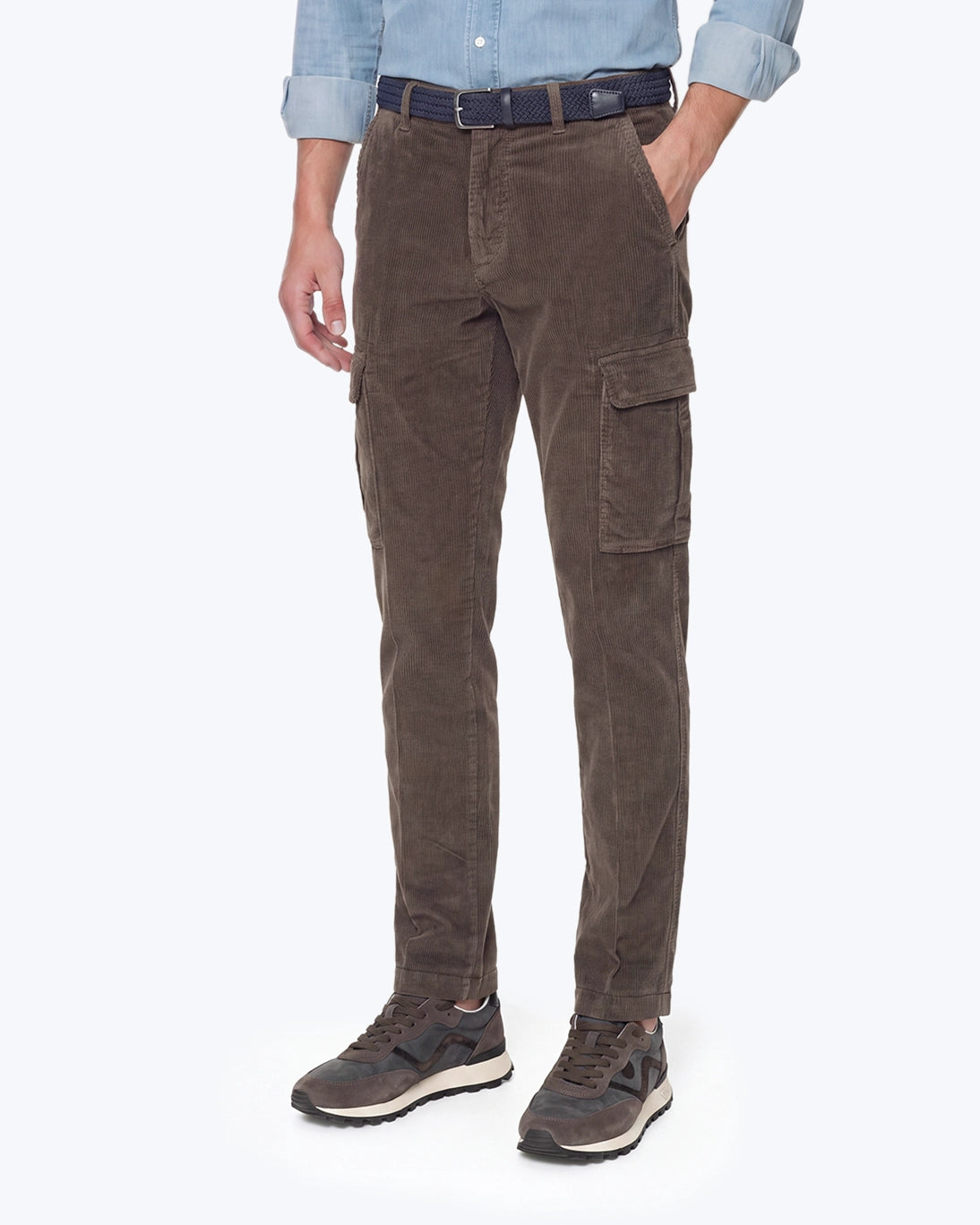 PANTALÓN CARGO DE PANA MARRÓN 40WEFT