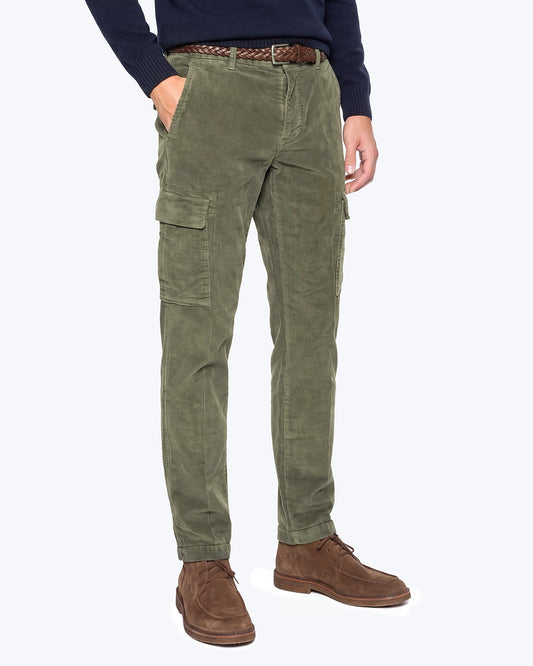 PANTALÓN CARGO DE PANA VERDE 40WEFT
