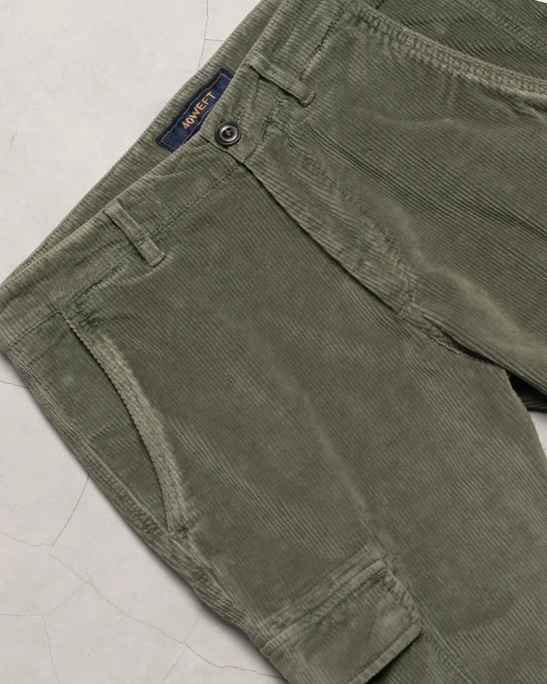 PANTALÓN CARGO DE PANA VERDE 40WEFT