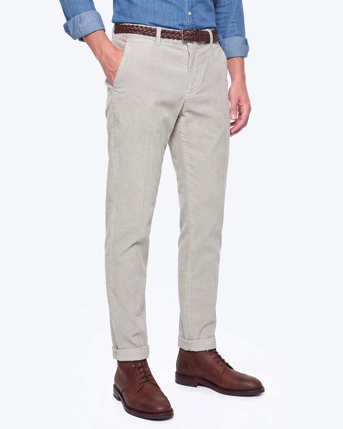 PANTALÓN CHINO DE PANA GRIS SEVENTY