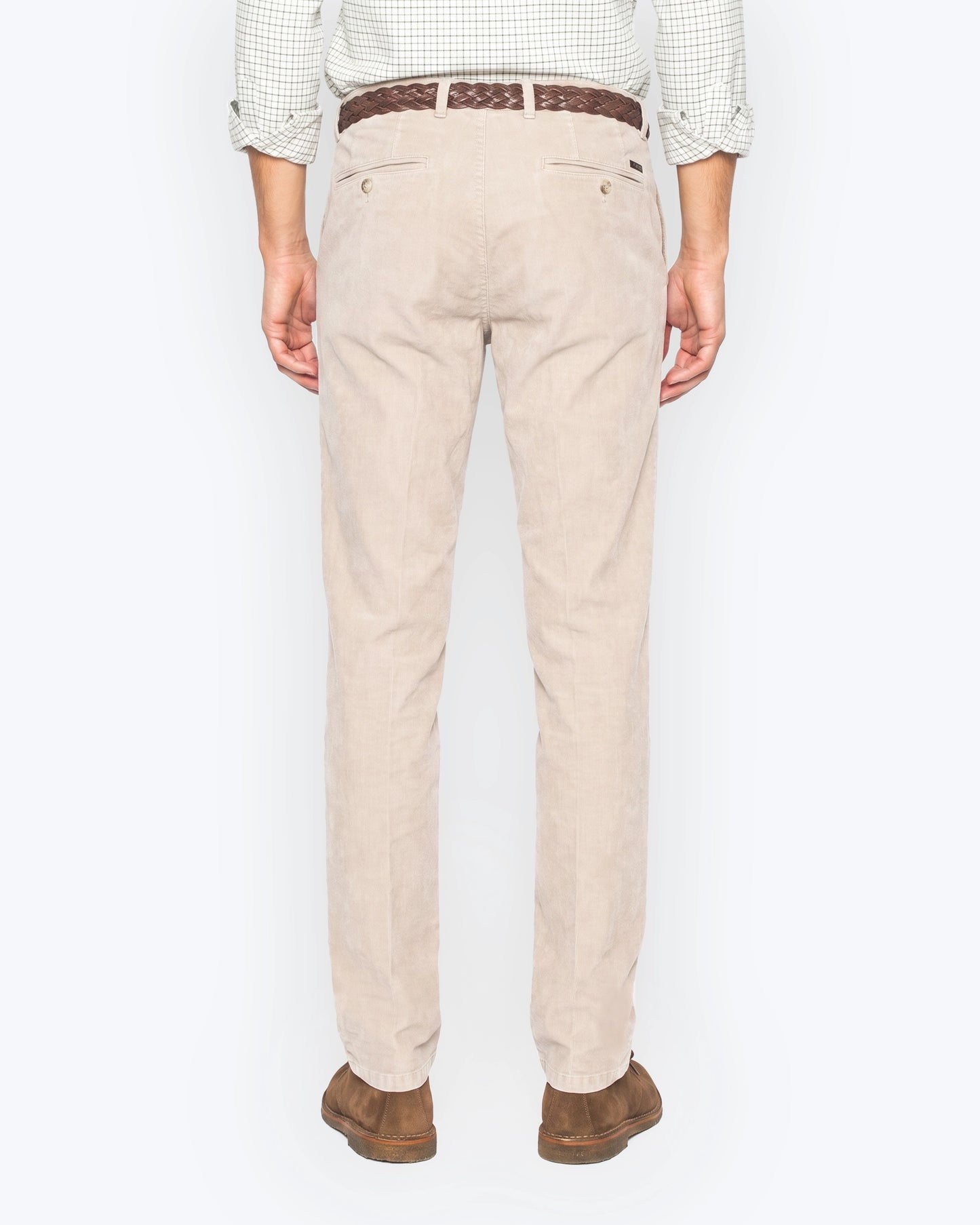 PANTALÓN CHINO DE PANA BEIGE CON PINZAS AT.P.CO