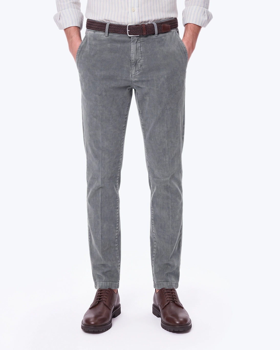 PANTALÓN CHINO DE PANA AZUL SANTANIELLO