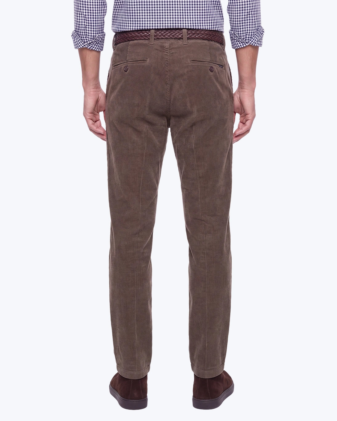 PANTALÓN CHINO DE PANA MARRÓN CON CORDÓN AT.P.CO