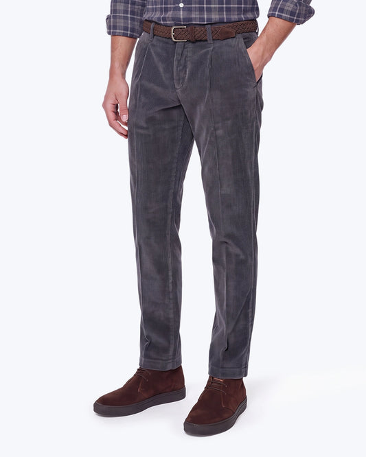 PANTALÓN CHINO DE PANA GRIS CON CORDÓN AT.P.CO