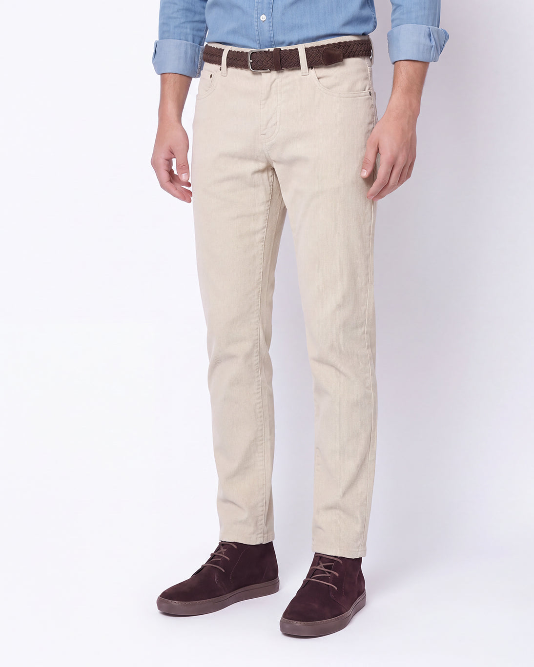PANTALÓN 5 BOLSILLOS PANA CRUDO TWAY