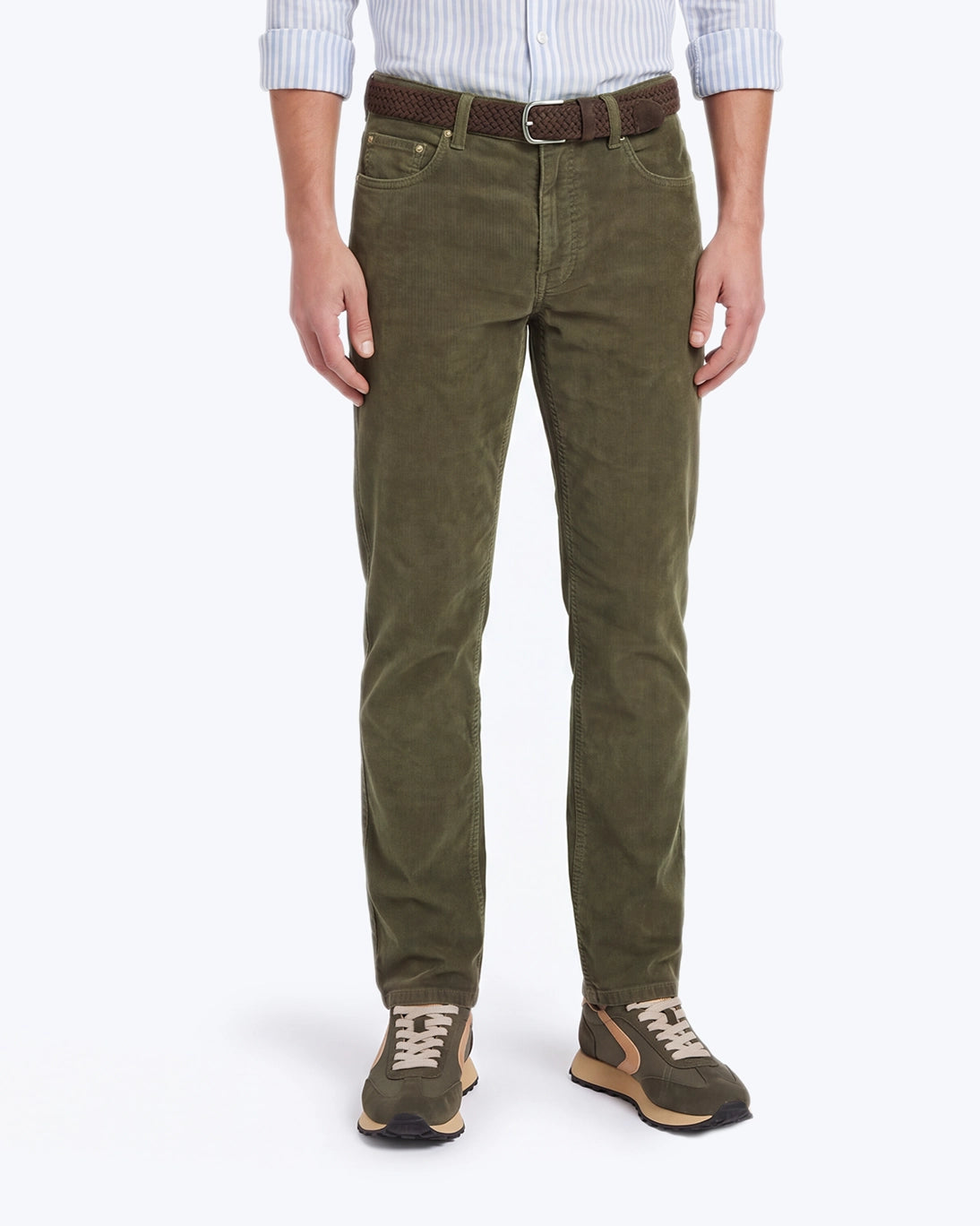 PANTALÓN 5 BOLSILLOS DE PANA VERDE MAC JEANS