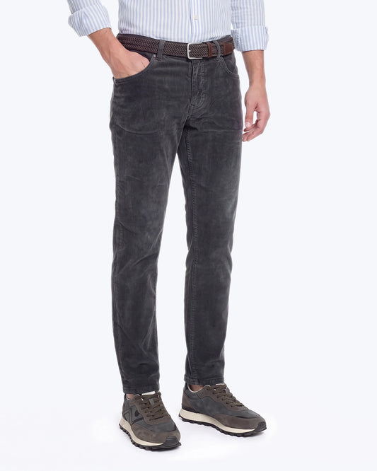 PANTALÓN 5 BOLSILLOS DE PANA ANTRACITA MAC JEANS