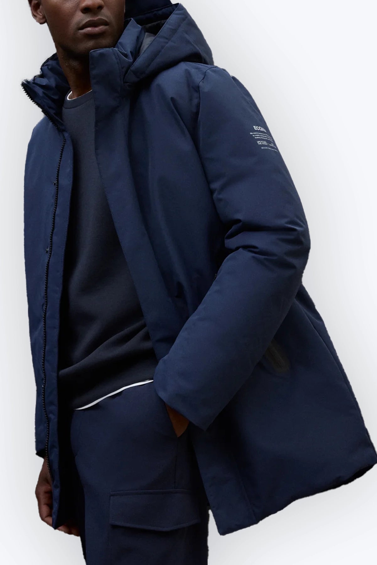 PARKA AZUL CON CAPUCHA ECOALF