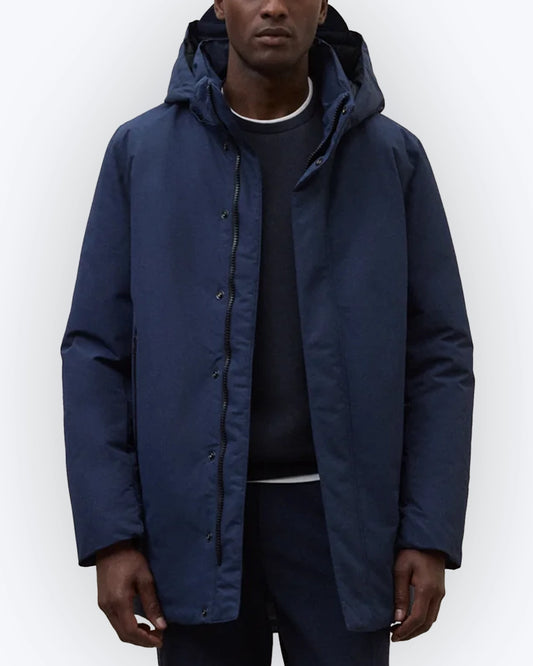 PARKA AZUL CON CAPUCHA ECOALF