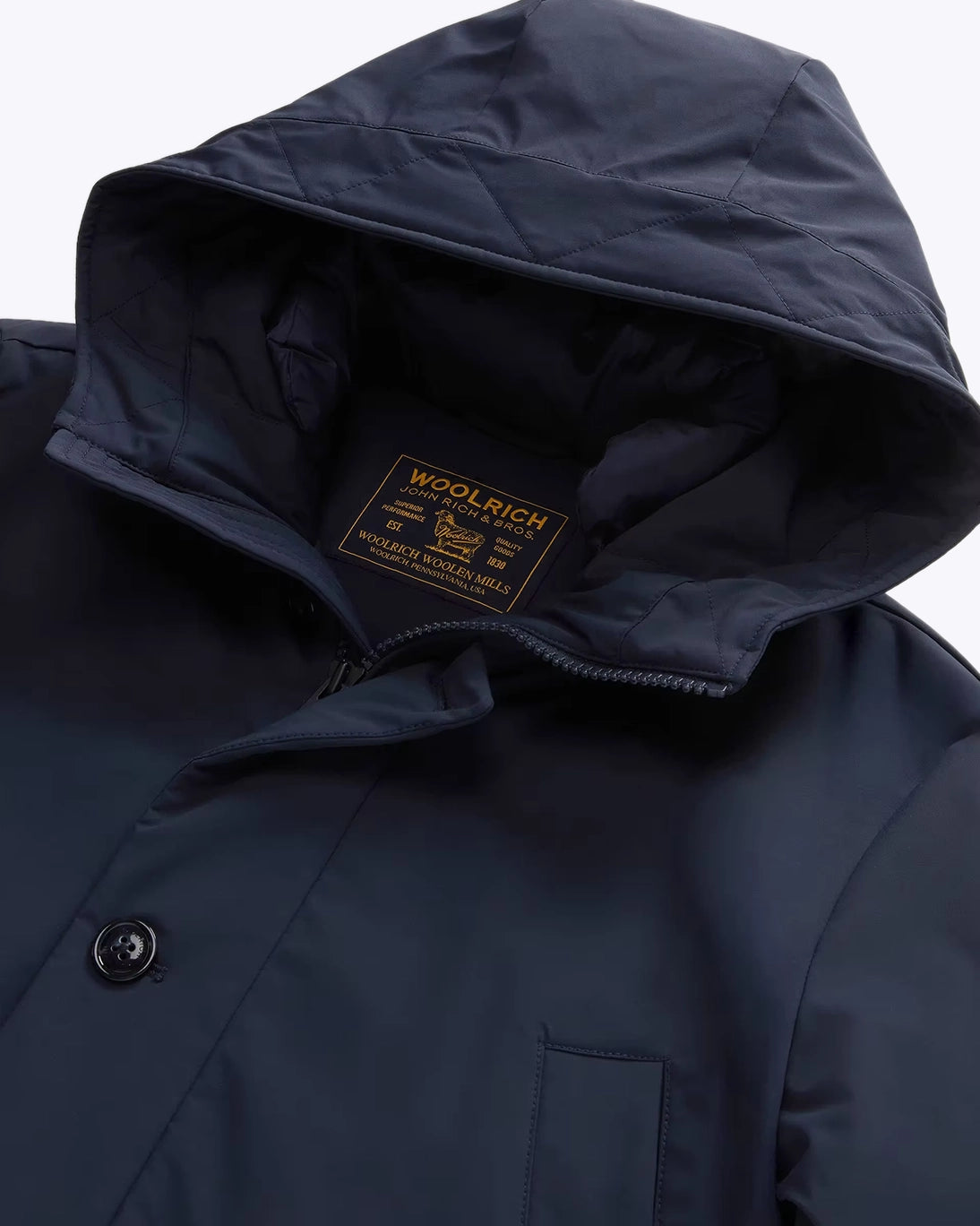 PARKA  CON CAPUCHA OCULTA AZUL MARINO WOOLRICH