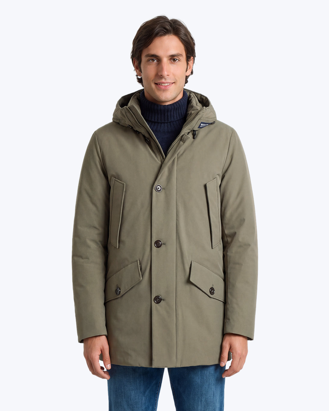 PARKA VERDE CON CAPUCHA OCULTA WOOLRICH