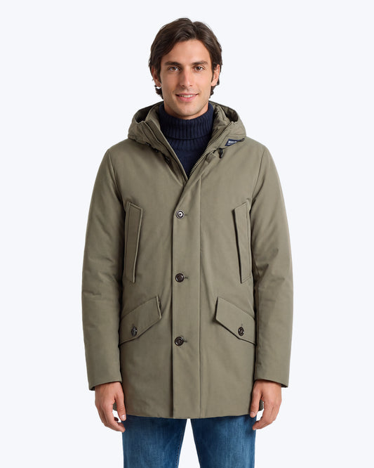 PARKA VERDE CON CAPUCHA OCULTA WOOLRICH