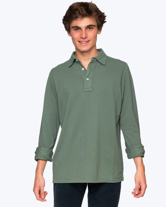 TWAY LONG-SLEEVE PIQUÉ POLO SHIRT