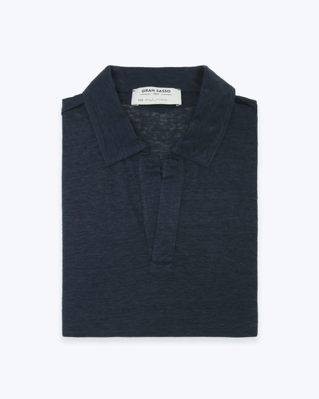 POLO DE MANGA LARGA DE LINO NAVY GRAN SASSO