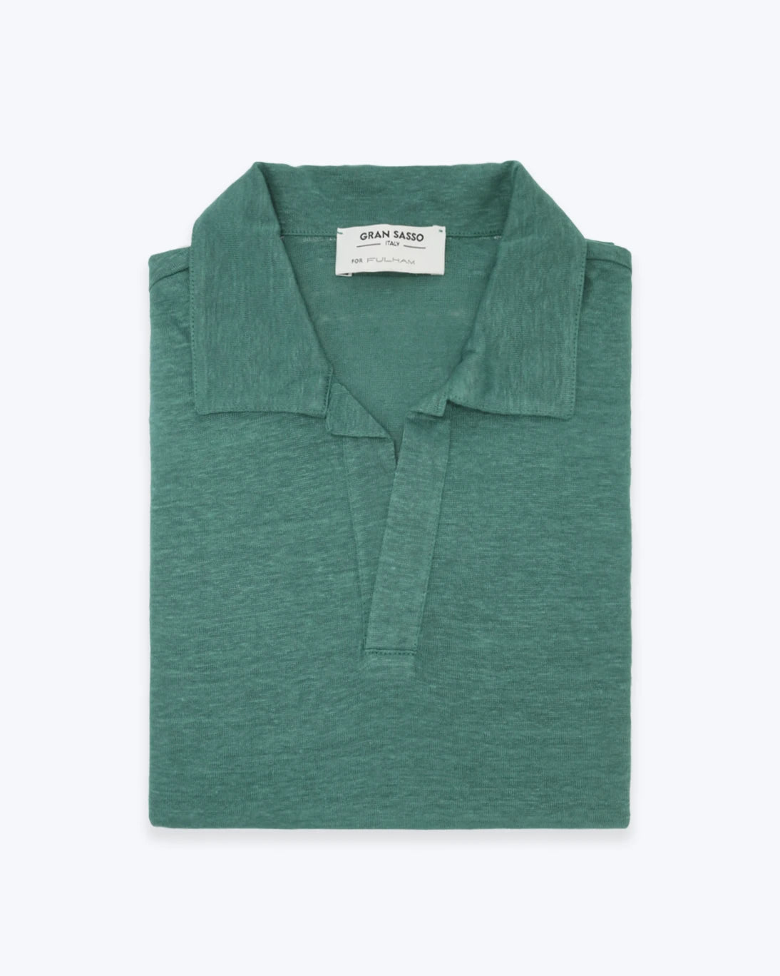 POLO DE MANGA LARGA DE LINO VERDE GRAN SASSO