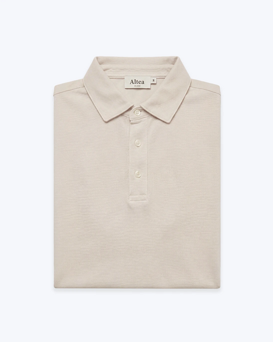 POLO DE PIQUÉ MANGA CORTA BEIGE CLARO ALTEA